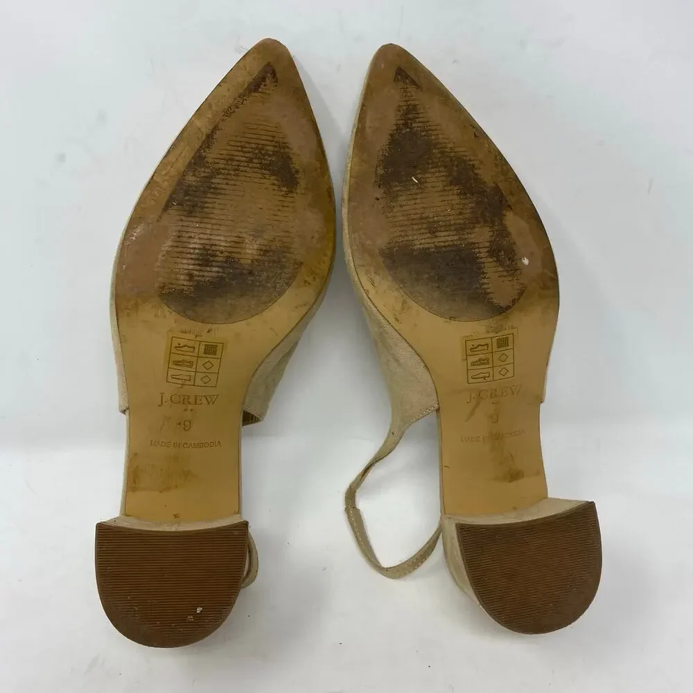 J.Crew Slingback Bow Heels in Saddle Shoes Womens Size 9